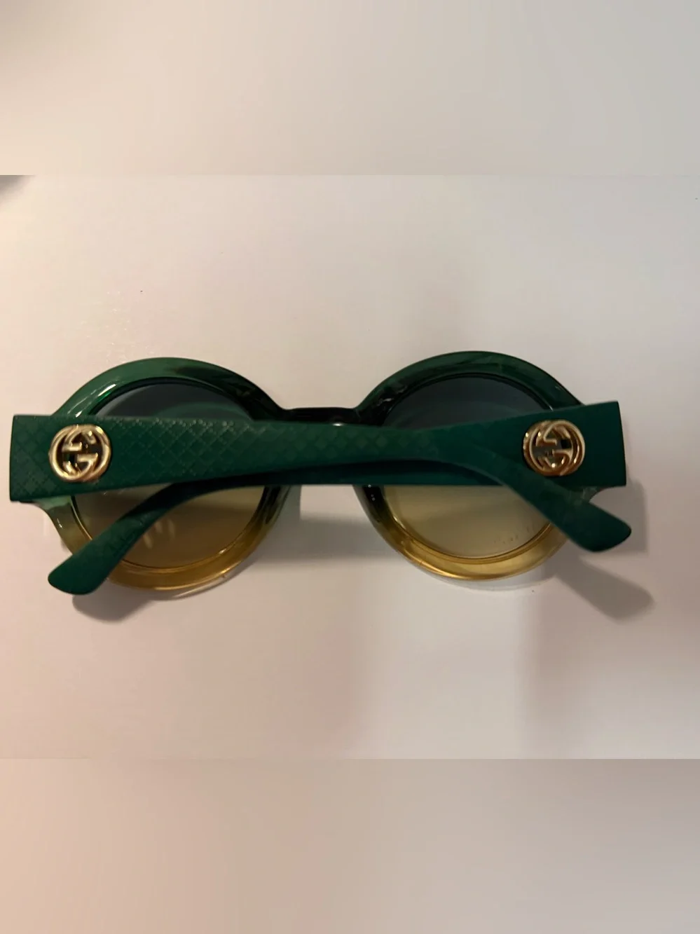 Gucci Green and Gold Round Gradient Women’s Sunglasses